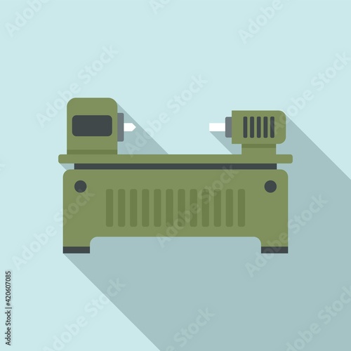 Boring lathe icon, flat style