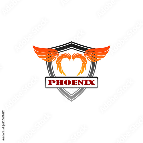 twin fire phoenix logo design