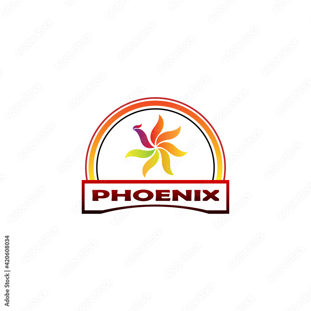 Phoenix colorful brand  animal logo  hotel fashion and sports brand concept. Vector design  corporate identity
