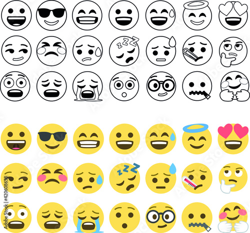 Emoticons, emojis, face