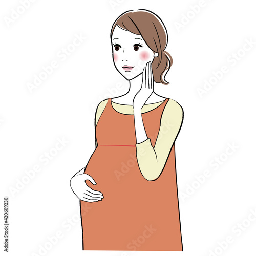 微笑む妊婦のイラスト