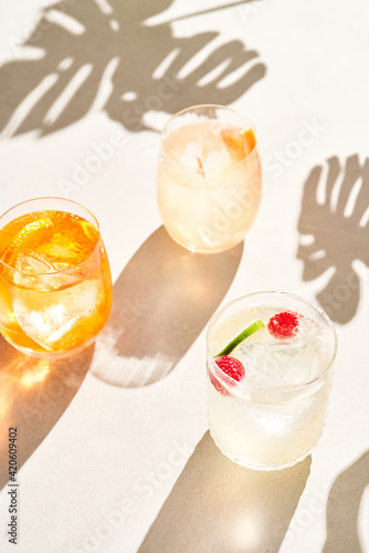 Set of fresh summer cocktails photo