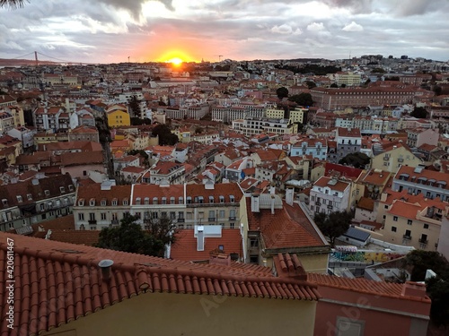 View near Castelo de S. Jorge at sunset