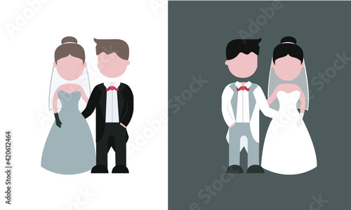 Wedding couple, Pareja de boda, Matrimonio novios, recién casados ​​enamorados, 