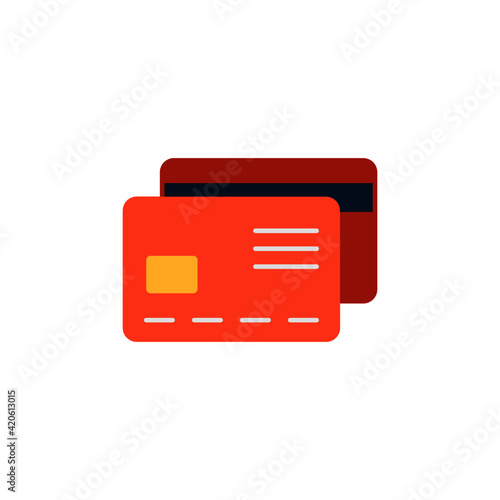 Credit Card icon in color icon, isolated on white background 