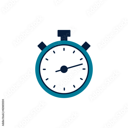 Timer Return Arrow icon, Timer Stop Watch Arrow icon in color icon, isolated on white background 