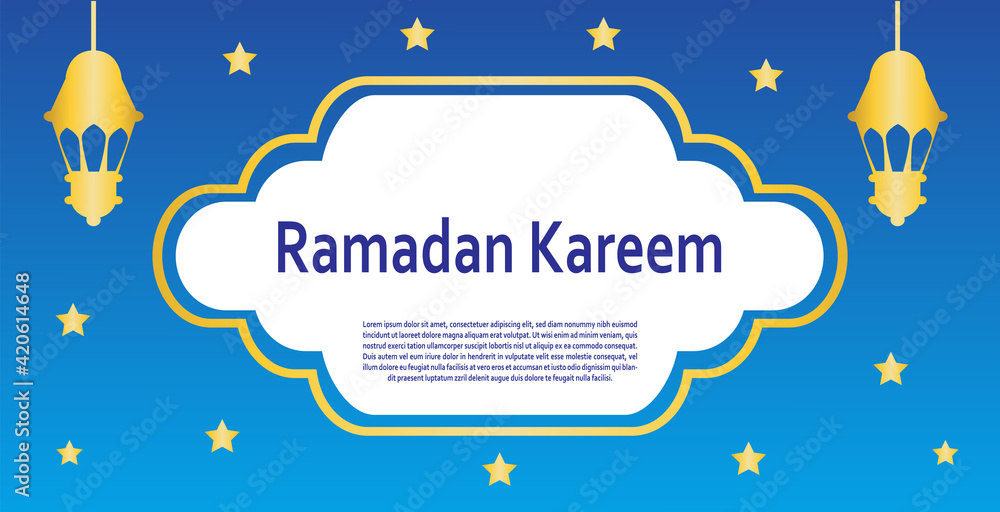 Ramadan Kareem banner design in blue color. Ramadan Kareem greeting card designs. Ramadan Kareem banner design in blue color. Ramadan Kareem greeting card designs.