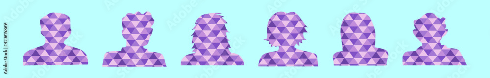 set of avatar cartoon icon design template with various models. vector illustration isolated on blue background set of avatar cartoon icon design template with various models. vector illustration isolated on blue background