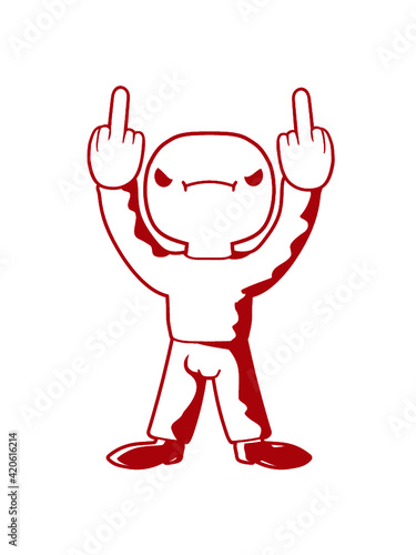 Böse Mittelfinger Zeigen 