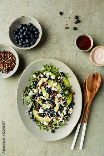 Arugula Salad on Tabletop photo