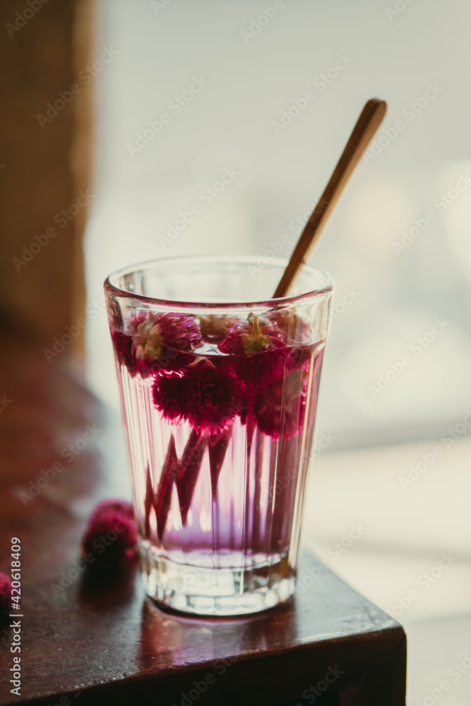 custom made wallpaper toronto digitalGomphrena Flower Tea Organic