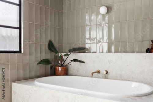 Fully tiled bathroom