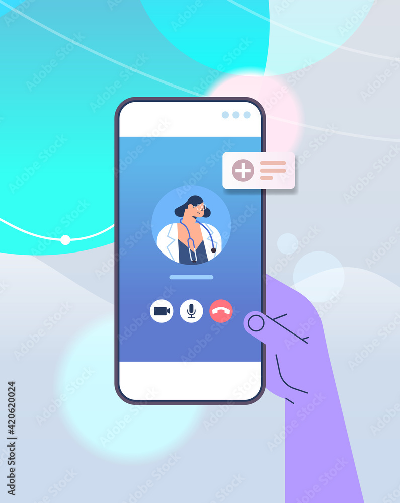 patient discussing with doctor on smartphone screen during video call online consultation medicine healthcare patient discussing with doctor on smartphone screen during video call online consultation medicine healthcare