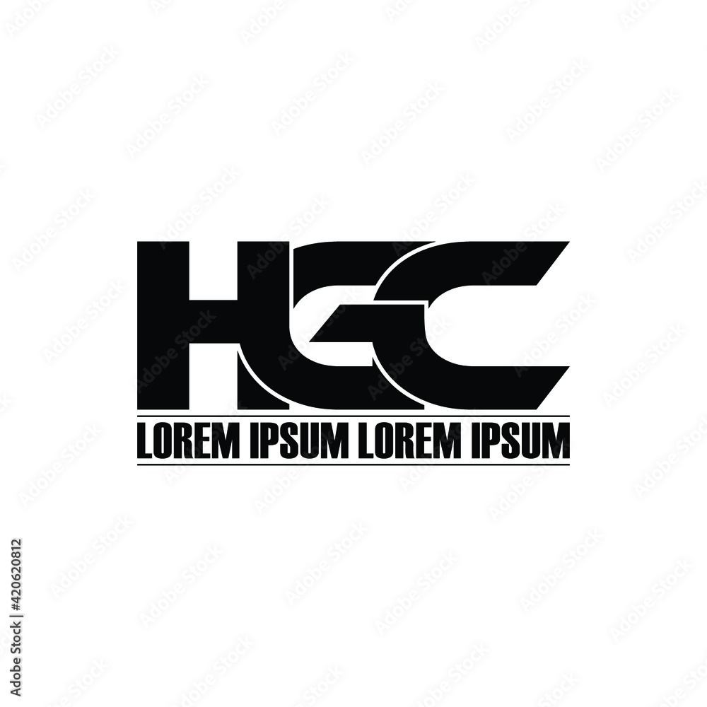 HGC letter monogram logo design vector