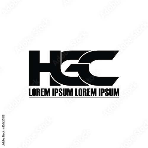 HGC letter monogram logo design vector