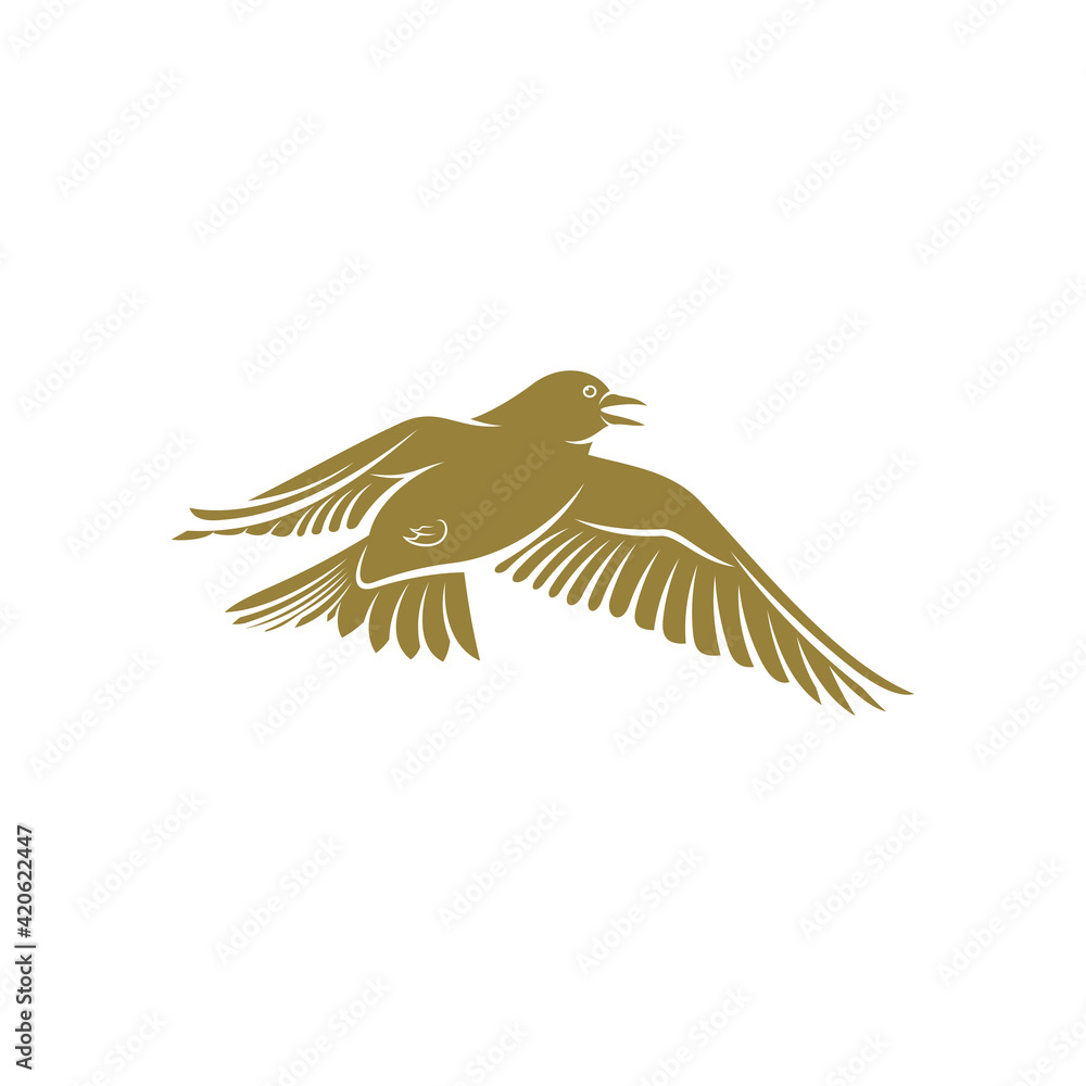 Obraz premium Lark bird design vector illustration, Creative Lark bird logo design concepts template, icon symbol