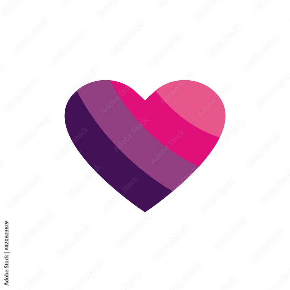 Cute heart logo icon design, purple pink love symbol - Vector Cute heart logo icon design, purple pink love symbol - Vector