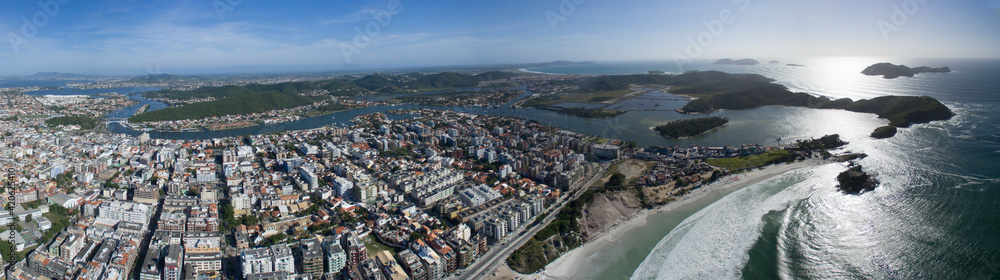 Imagem aérea panorâmica de Cabo Frio, Rio de Janeiro, Brasil 