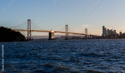 Bay Bridge in sunset photo