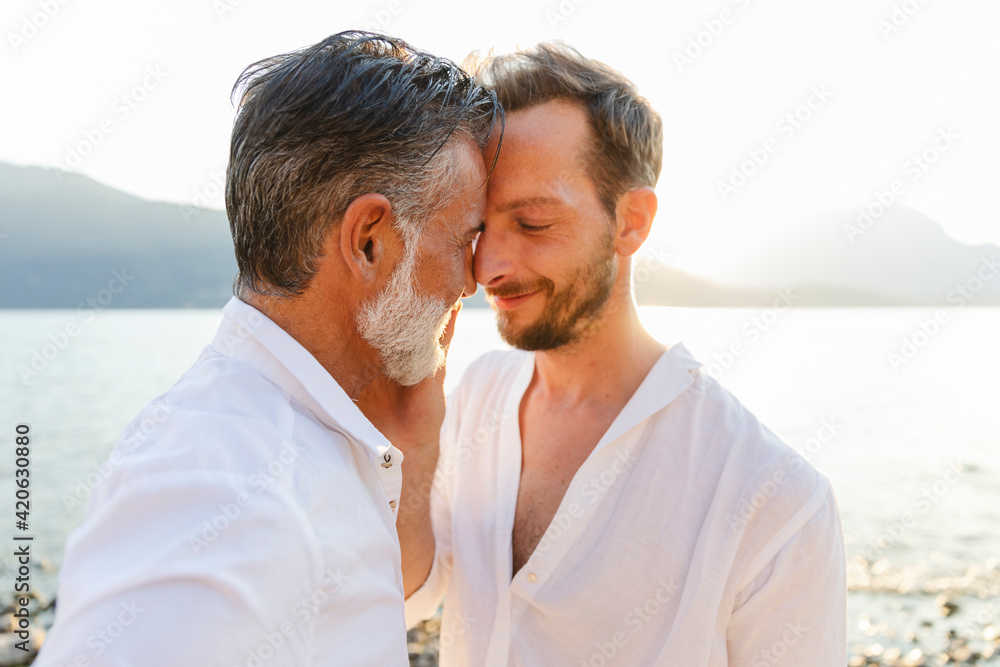 Moment of intimacy of a homosexual couple