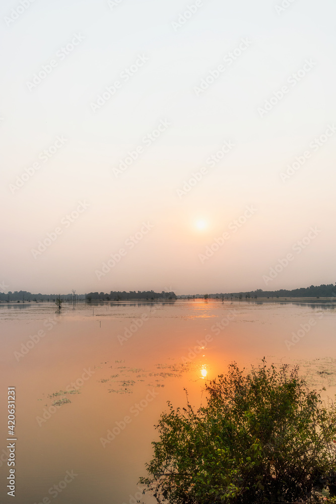 sunset on the river