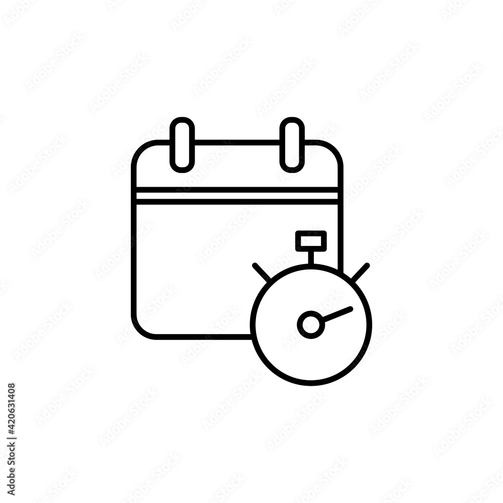 Calendar schedule icon in flat black line style, isolated on white background Calendar schedule icon in flat black line style, isolated on white background