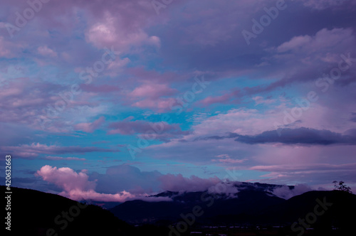 sunset over the mountains