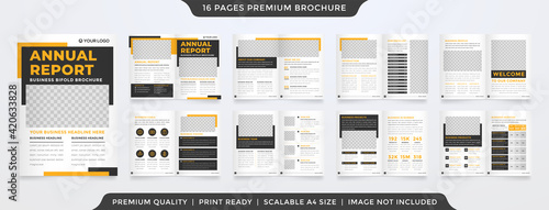 a4 bifold brochure template design with clean style and modern concept use for business proposal and annual report