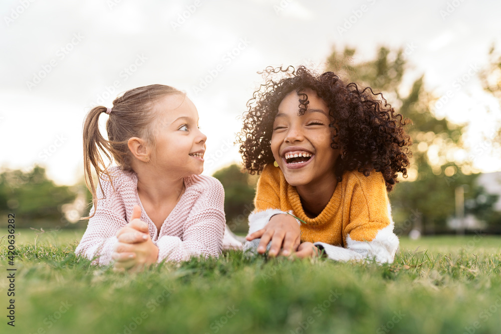 Funny Afro Little Girl and Friend Funny Afro Little Girl and Friend