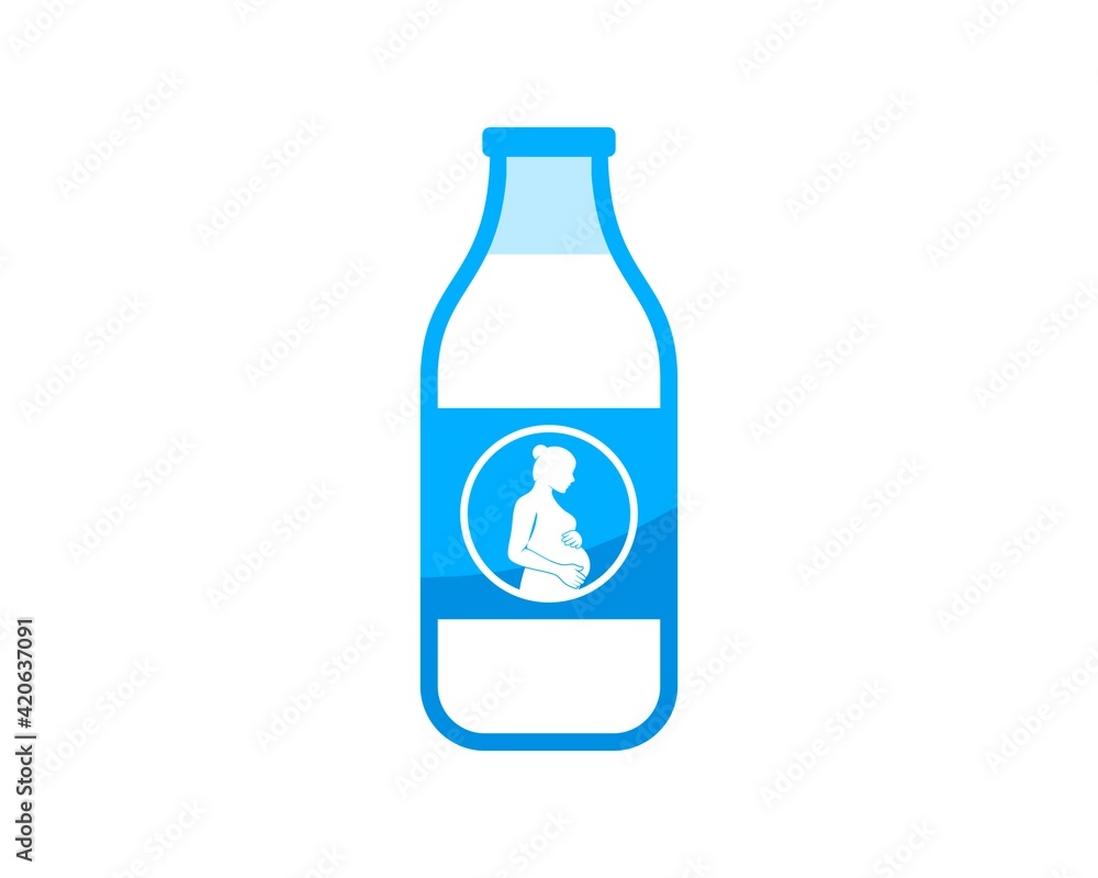 Milk bottle with pregnant women inside Milk bottle with pregnant women inside