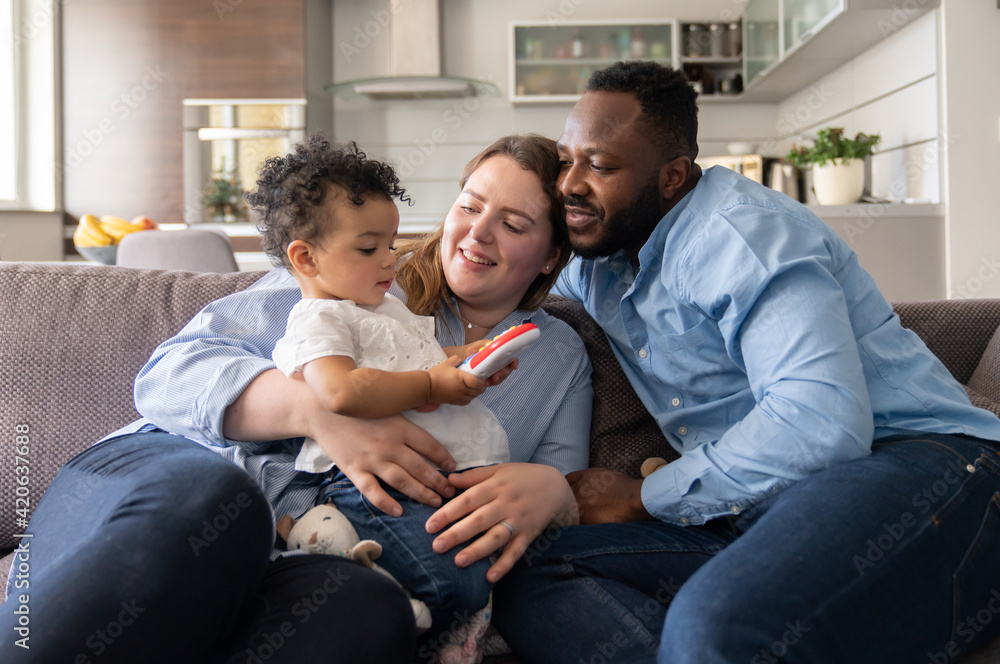 Lovely Family Enjoying Time At Living Room Lovely Family Enjoying Time At Living Room