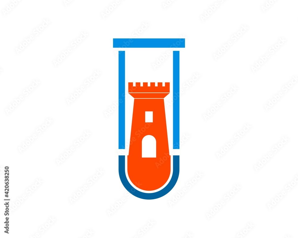 Simple bottle laboratory with fortress inside Simple bottle laboratory with fortress inside