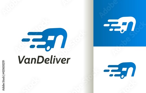 Fast caravan delivery logo company, logo vector template design. Ready to use, easy for edit.