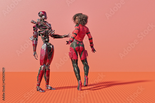 Futuristic human and robot interaction