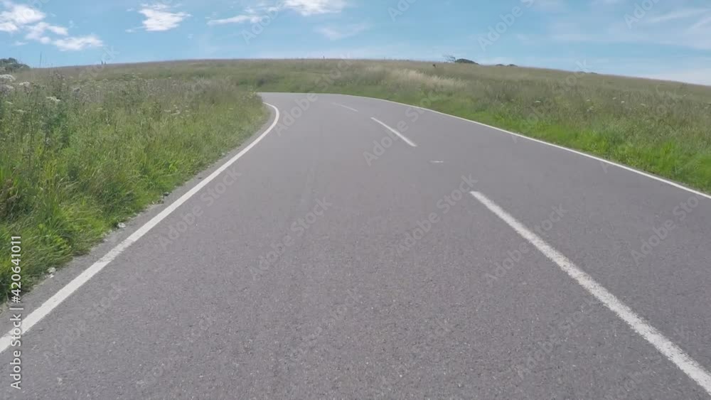 Car Drive Point of View in the UK Countryside. Approaching and Making a Turn. Car Drive Point of View in the UK Countryside. Approaching and Making a Turn.