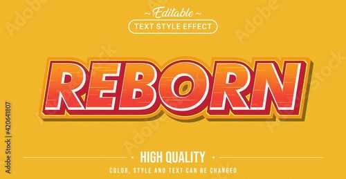 Editable text style effect - Reborn theme style. Graphic Design Element.