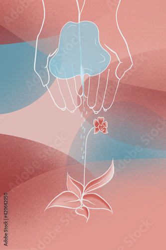 Nurturing hands illustration