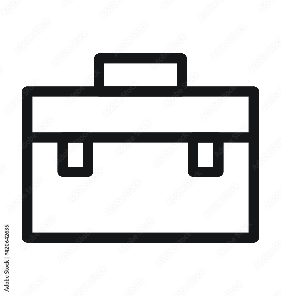 School Bag Line Vector Icon 