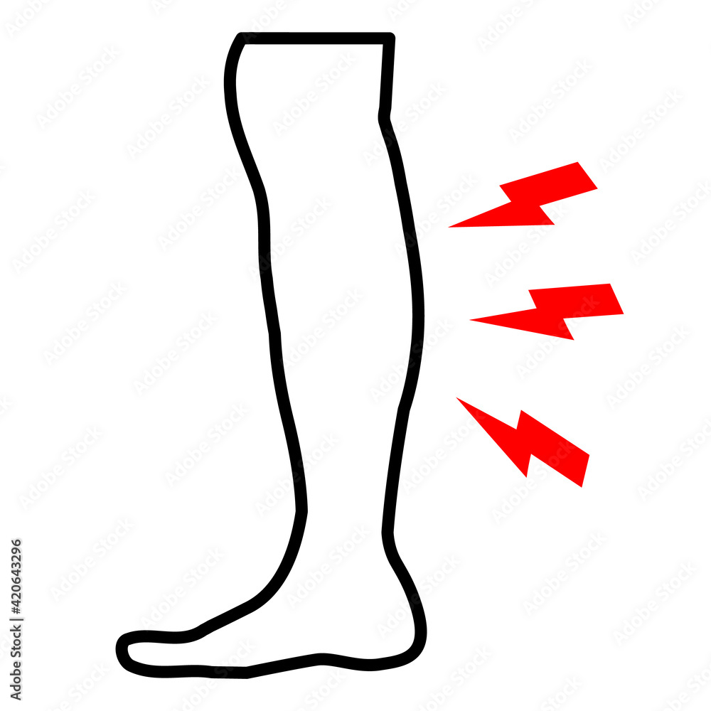shin hurts icon on white background. flat style. body pain symbol. shin pain sign. shin hurts icon on white background. flat style. body pain symbol. shin pain sign.