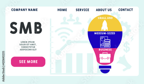 Vector website design template . SMB - Small and Medium-Sized Business    business concept background. illustration for website banner, marketing materials, business presentation