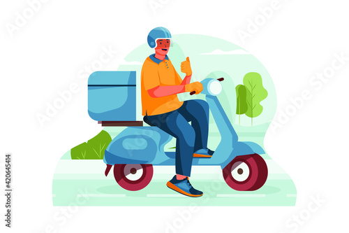 The happy shipper on the way to delivery. 