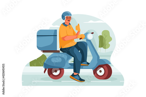 The happy shipper on the way to delivery. 