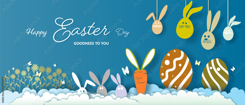 Happy easter day egg and easter rabbit with butterfly with cute. Happy easter day egg and easter rabbit with butterfly with cute.