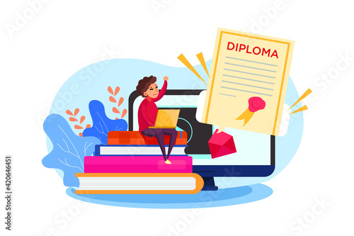 Online degree college university education courses with qualification diploma