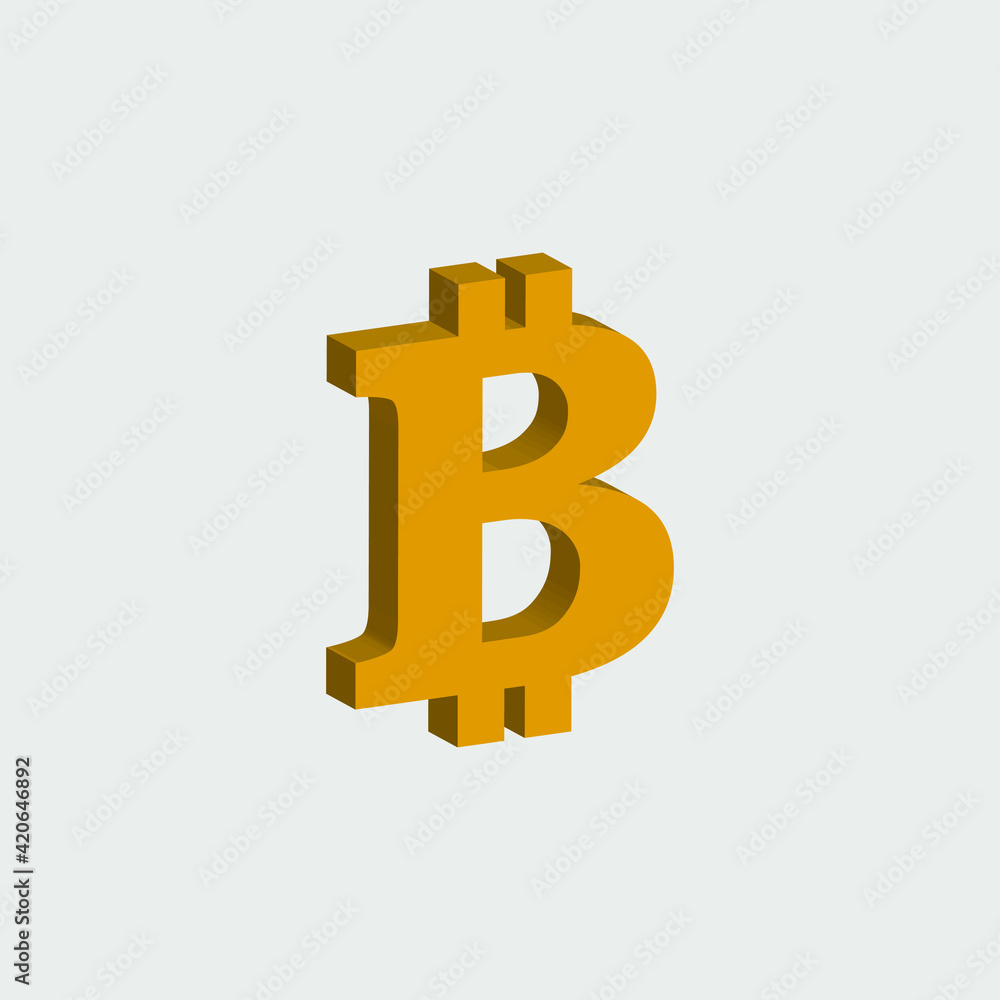 Bitcoin currency 3d style isolated on white background. Vector illustration Bitcoin currency 3d style isolated on white background. Vector illustration