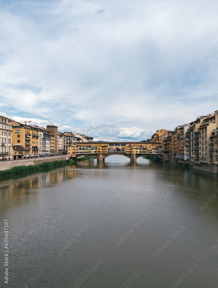Ponte Vecchio and Arno river in Florence Italy Ponte Vecchio and Arno river in Florence Italy