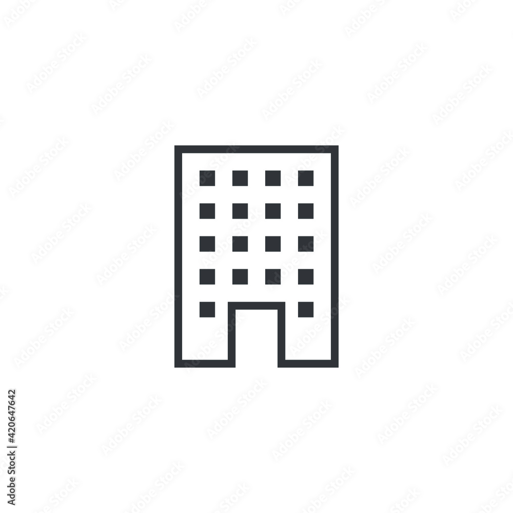 Building line icon. Simple outline style. Office, modern urban skyscraper, apartment, business, green home, house concept. Vector illustration isolated on white background. EPS 10. Building line icon. Simple outline style. Office, modern urban skyscraper, apartment, business, green home, house concept. Vector illustration isolated on white background. EPS 10.