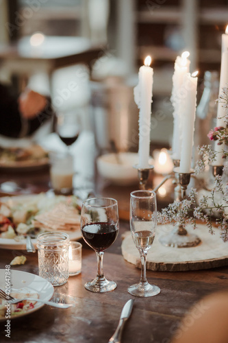 Table Set for Candlelit Fall Dinner