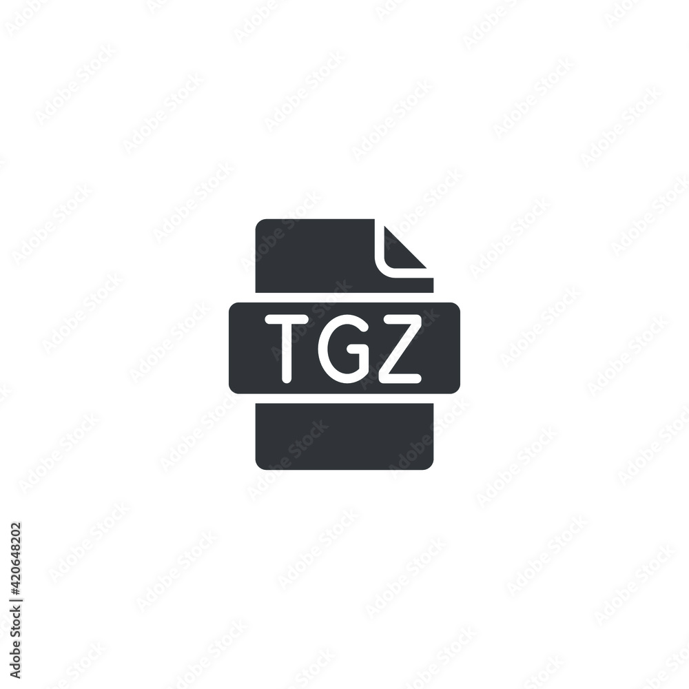 TGZ file format glyph icon. Simple solid style. Archive, attachment, data, extension, filetype, gzip concept. Vector illustration isolated on white background. EPS 10. TGZ file format glyph icon. Simple solid style. Archive, attachment, data, extension, filetype, gzip concept. Vector illustration isolated on white background. EPS 10.