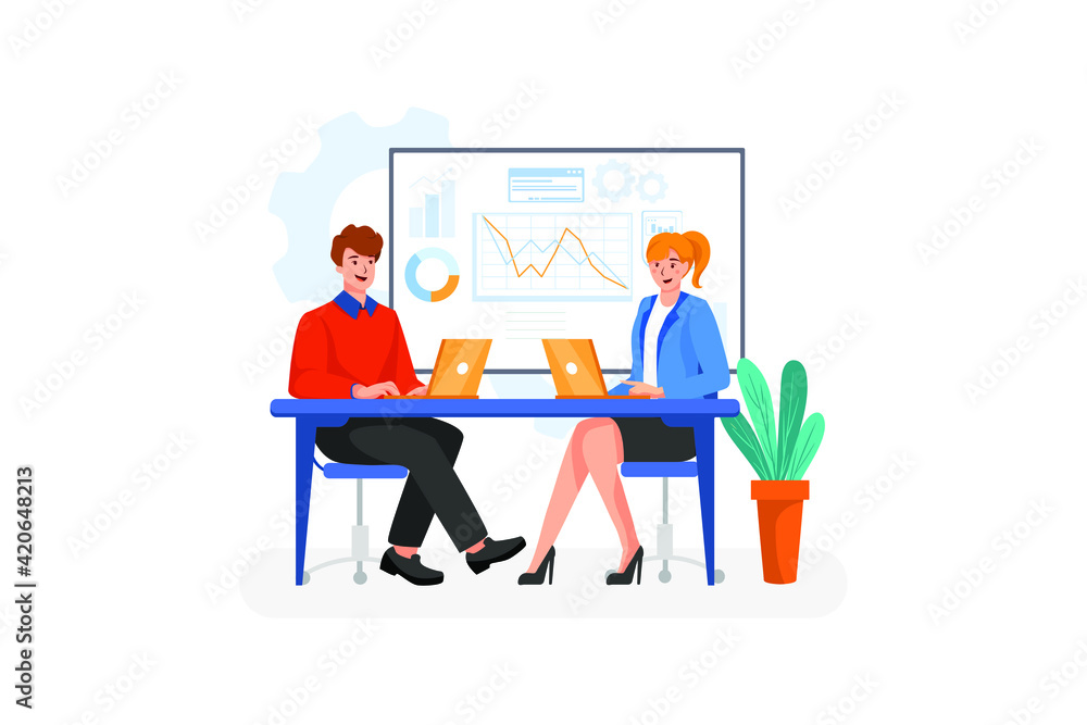 Business Analysis Vector Illustration concept. Flat illustration isolated on white background.
